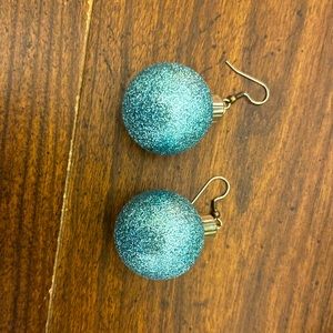 Christmas ball earrings. Super festive, sparkly, and cute! Worn once